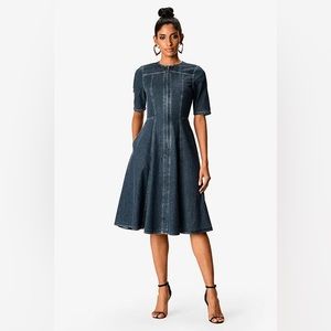 ZAPELLE STYLE # CL0067603  Cotton Denim Wide Collar Shirtdress 563 Smart casual